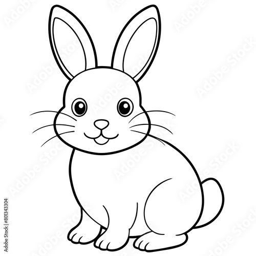 cute bunny coloring book vector (27)