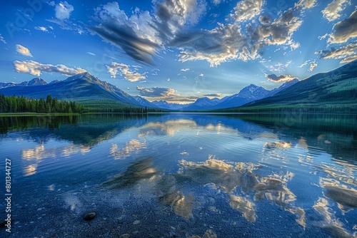 A beautiful lake with mountains in the background