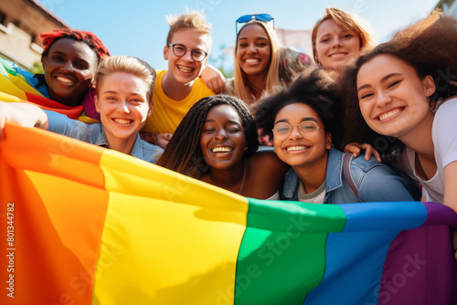 LGBTQ youth group gathering for a supportive and empowering meeting during Pride Month