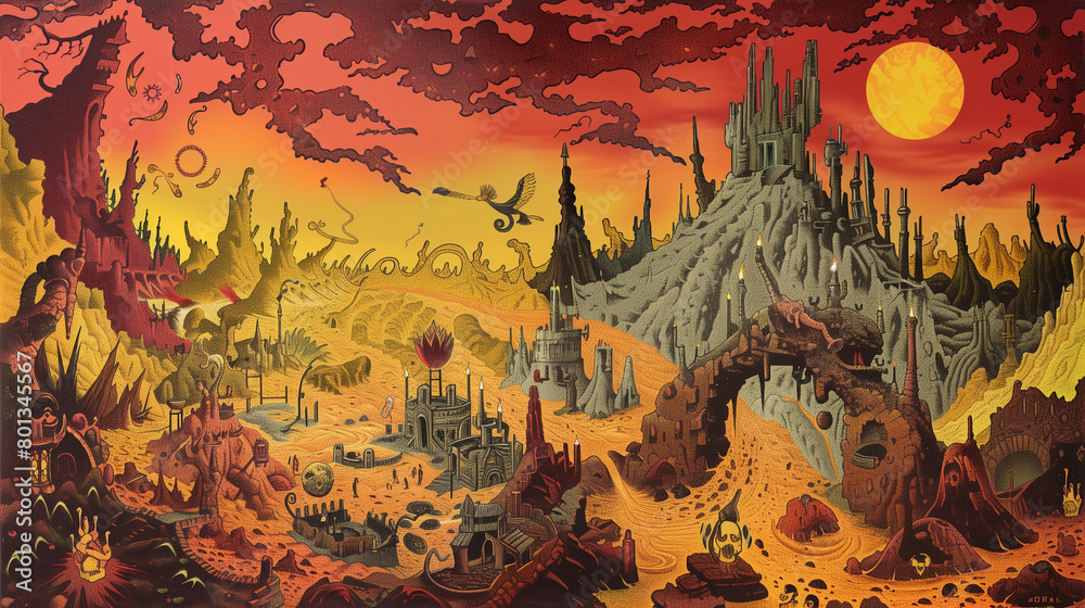 Landscape of hell concept, hot and scary. AI Generative Landscape of hell concept, hot and scary. AI Generative