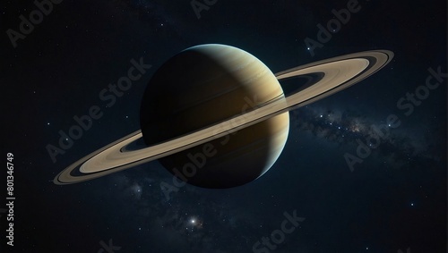 Planet Saturn in the space