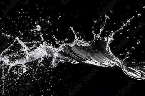 Splashing water on a black background. water splash refreshing black background