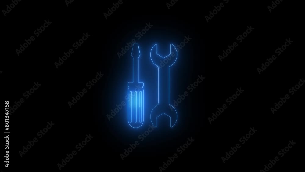 Repair service, wrench and screwdriver, tools.icon on black background. Inversion Repair service, wrench and screwdriver, tools.icon on black background. Inversion