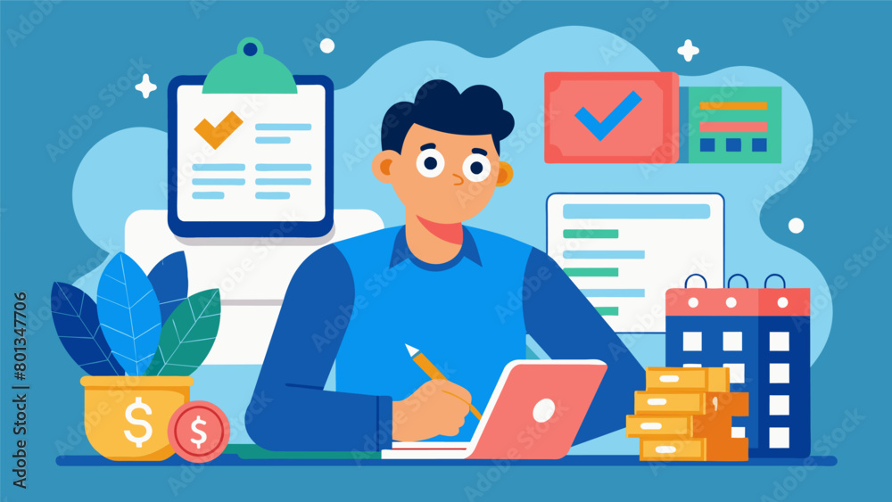 An individual meticulously budgeting and planning every financial move determined to have complete control over their finances. An individual meticulously budgeting and planning every financial move determined to have complete control over their finances.