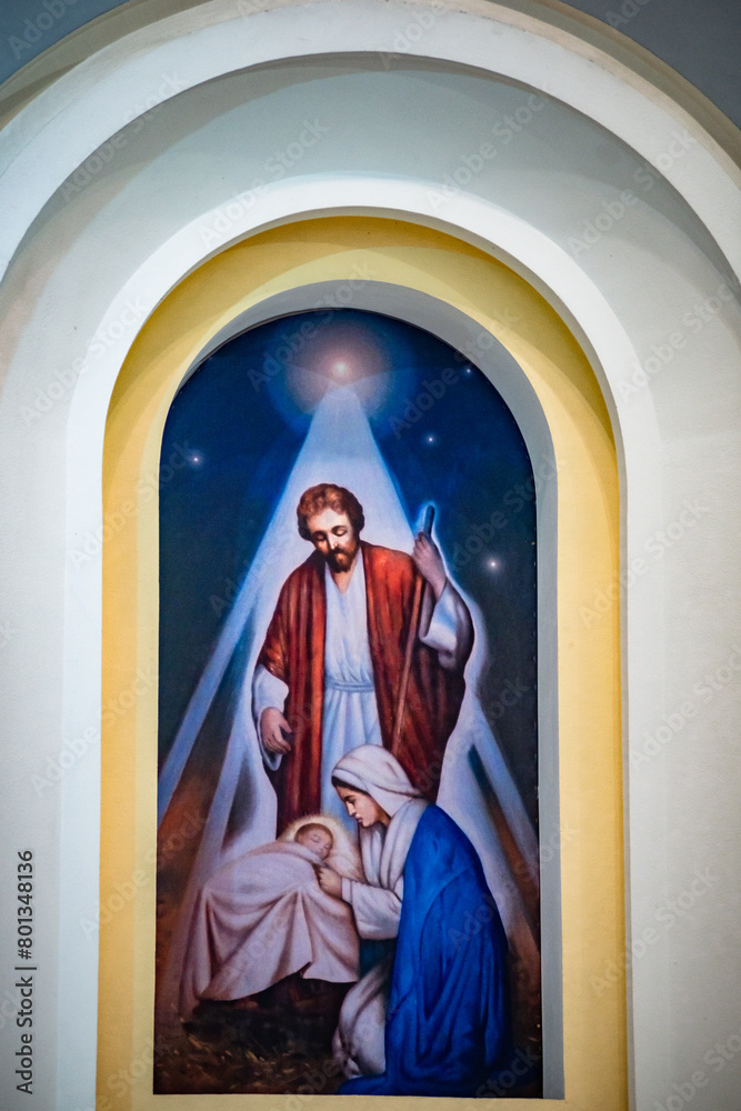 Fototapeta premium stained glass window in church