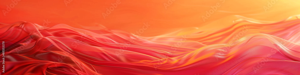 A bright coral wave, warm and inviting, flows across a coral background, evoking a sense of welcoming and comfort.