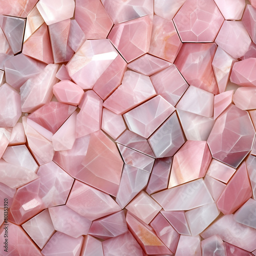 Rose quartz stone abstract geometric pattern, pink, nature, valentine, copyspace.
