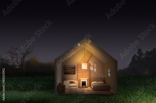 Miniature house evening