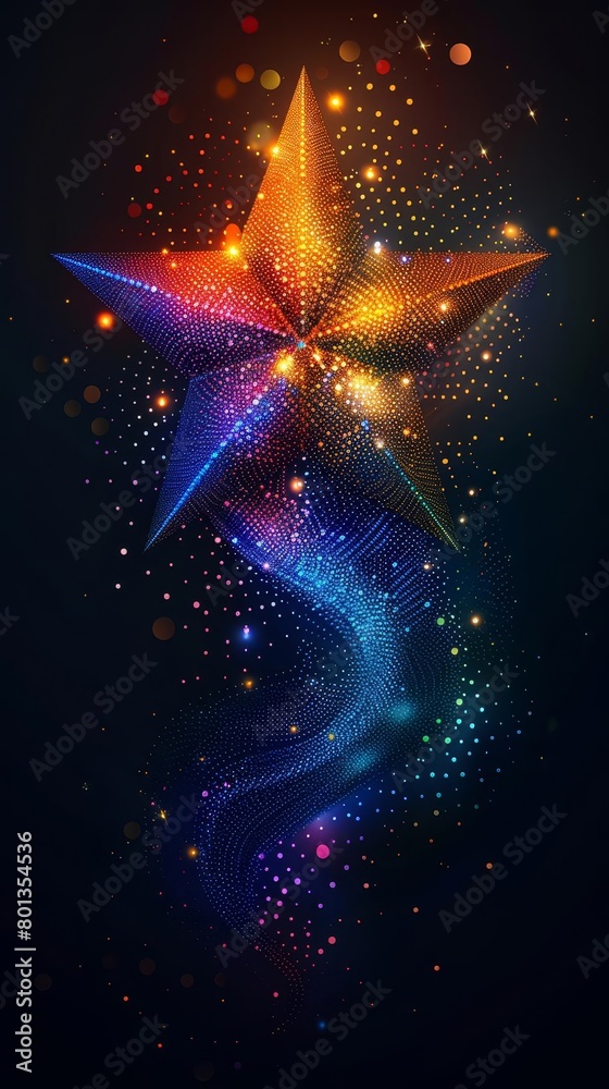 An abstract digital painting of a glowing star