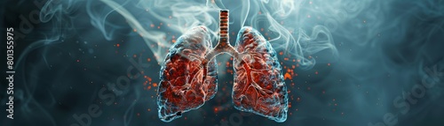 A documentary style image of an antismoking campaign poster with a powerful message about lung health  photo