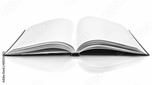 Blank notebook cover displayed on a white background with reflections.