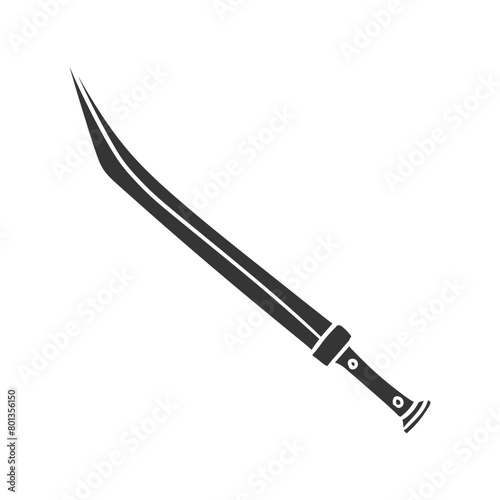 Siccae Sword Icon Silhouette Illustration. Ancient Weapons Vector Graphic Pictogram Symbol Clip Art. Doodle Sketch Black Sign. photo