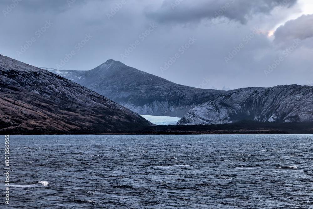 Mountain landscapes and glaciers in the Beagle Channel, Tierra del Fuego, southern Argentina
