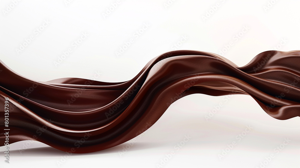 A rich chocolate brown wave, warm and inviting, sweeping elegantly over a white canvas, presented in a stunning high-resolution format. A rich chocolate brown wave, warm and inviting, sweeping elegantly over a white canvas, presented in a stunning high-resolution format.