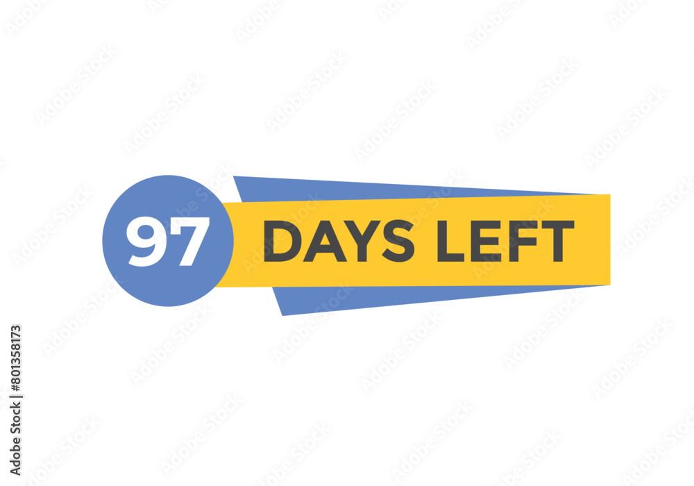 97 days to go countdown template. 97 day Countdown left days banner design. 97 Days left countdown timer
97 days to go countdown template. 97 day Countdown left days banner design. 97 Days left countdown timer
