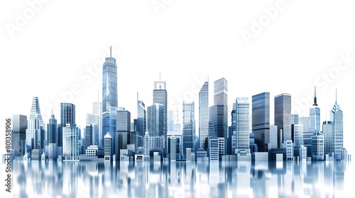 Majestic Cityscape of a Modern Metropolitan Skyline with Towering Skyscrapers and Bustling Business District