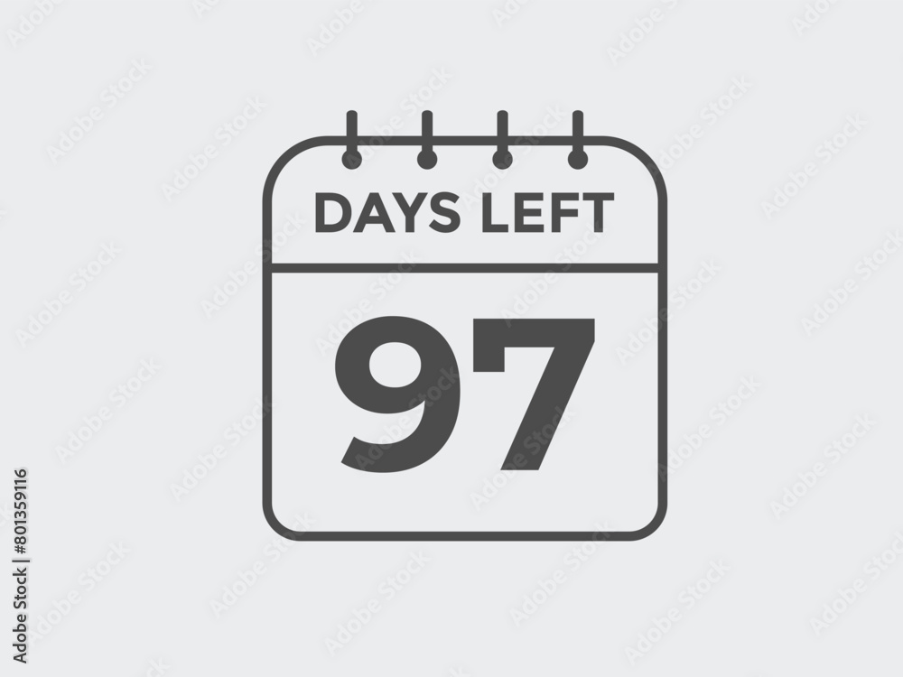 97 days to go countdown template. 97 day Countdown left days banner design. 97 Days left countdown timer
97 days to go countdown template. 97 day Countdown left days banner design. 97 Days left countdown timer