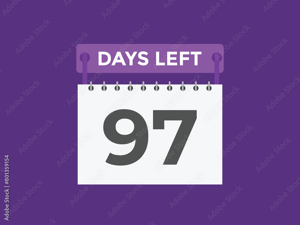 97 days to go countdown template. 97 day Countdown left days banner design. 97 Days left countdown timer
97 days to go countdown template. 97 day Countdown left days banner design. 97 Days left countdown timer