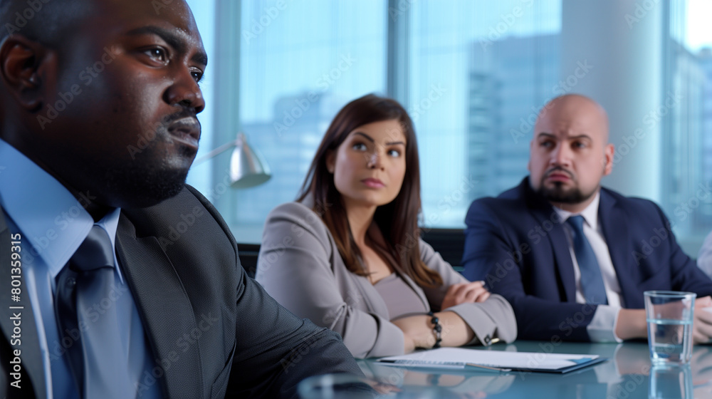 copy space, stockphoto, businessmeeting, people of different ethnic background, some plus size people, modern meeting room. Business people during a meeting. Discussion, diversity theme. copy space, stockphoto, businessmeeting, people of different ethnic background, some plus size people, modern meeting room. Business people during a meeting. Discussion, diversity theme.