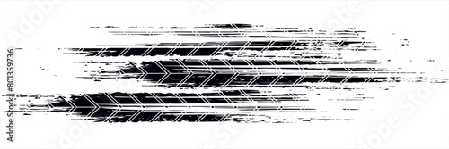 Tire tread marks, wheel textures, tire marks - car racing, motocross, drift, rally, off-road and others. Vector black isolated texture in grunge style with splashes.eps10 photo