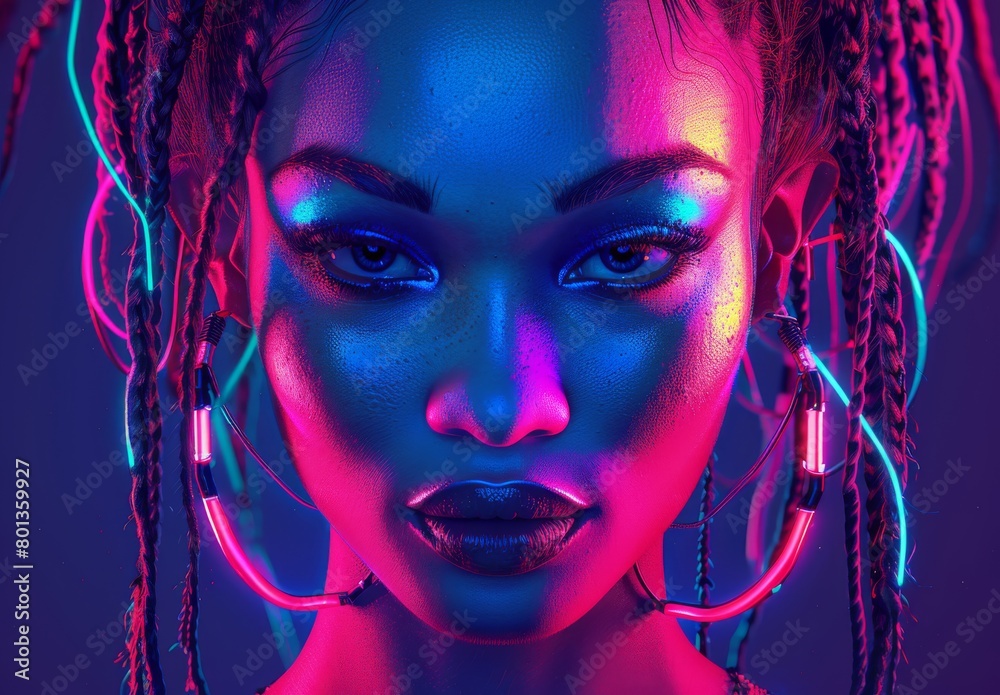 Neon-lit poster featuring a sultry DJ dancer in a nightclub. Ideal for mixtapes, book covers, song albums, and covers. Neon-lit poster featuring a sultry DJ dancer in a nightclub. Ideal for mixtapes, book covers, song albums, and covers.
