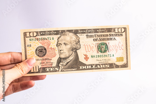 Cash of dollar note, dollar background. Lot of one hundred dollar bills close-up. dollars in wallet on white background
