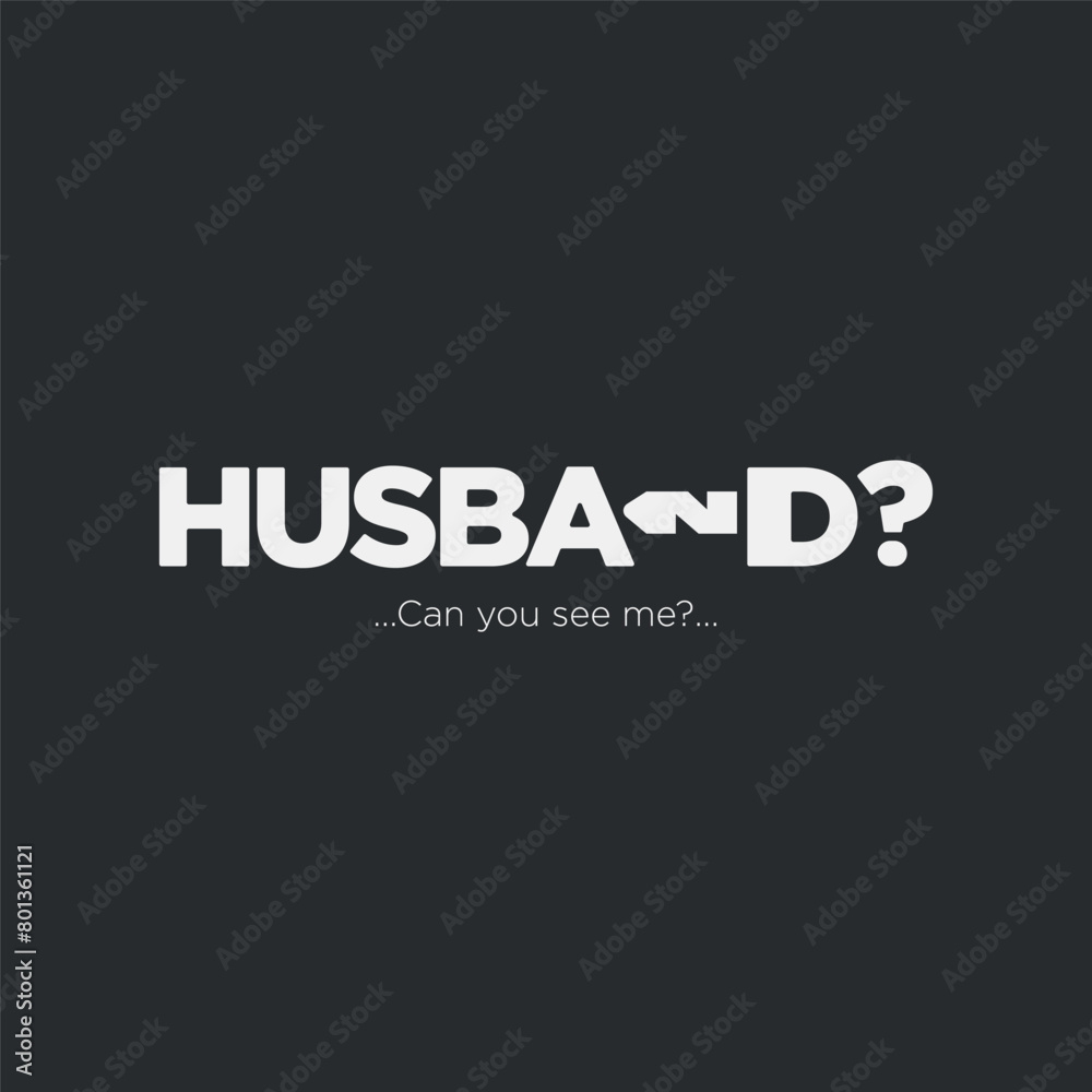 Vector husband text logo design