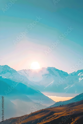 Spellbinding View of an Untouched Mountainous Landscape under a Clear Blue Sky