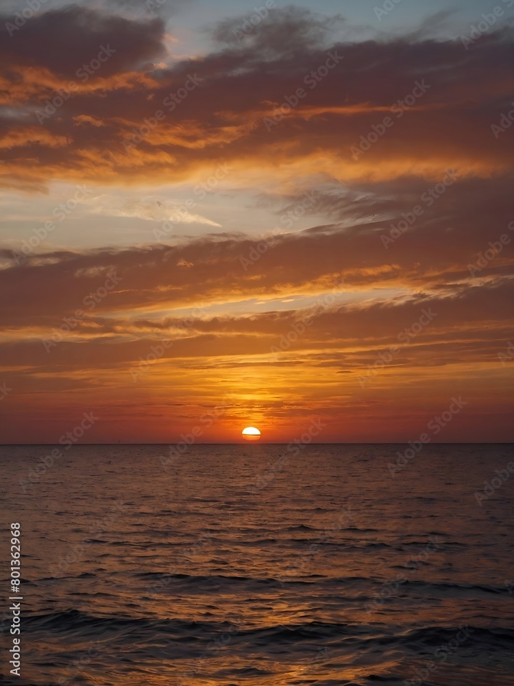 Beautiful view of sunset over the sea