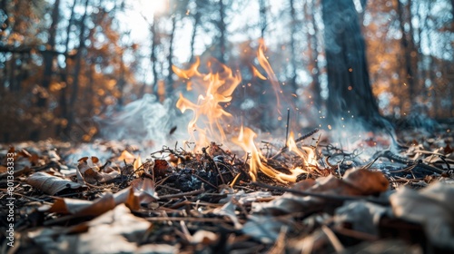 Vivid sparks fly as underbrush ignites, forewarning a possible wildfire