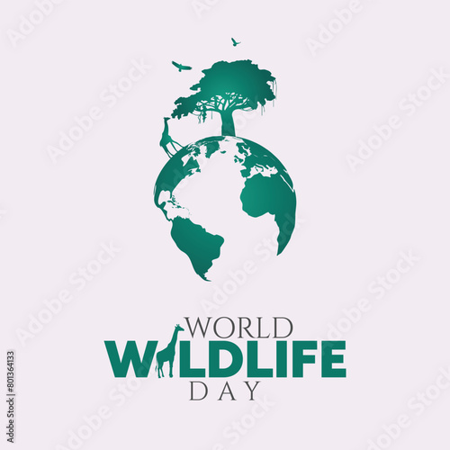 World wildlife day vector designs. March 3