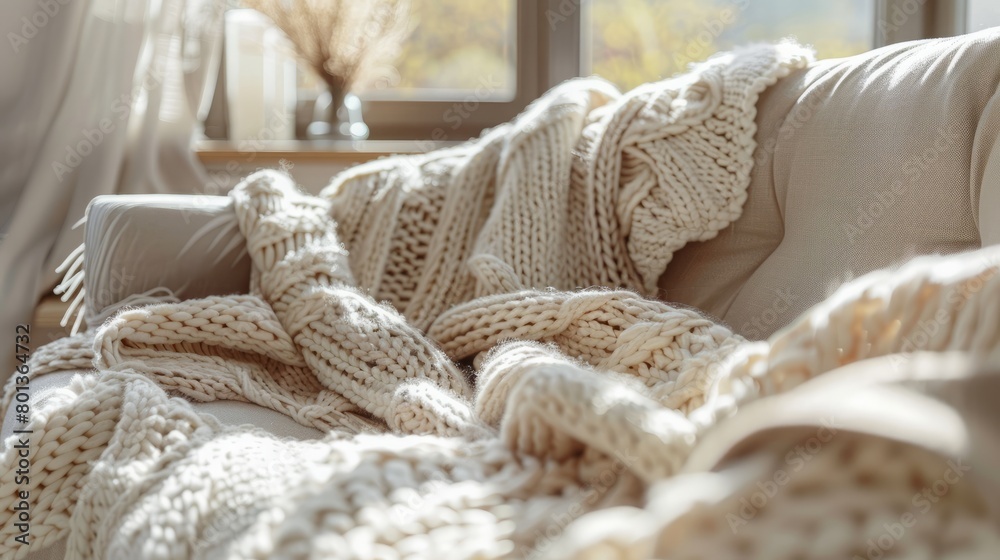 A blanket on the sofa A blanket on the sofa