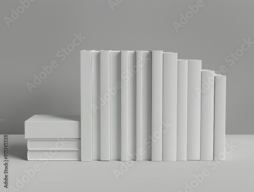 A set of blank book covers with customizable spines, ideal for showcasing book or paperback design concepts 