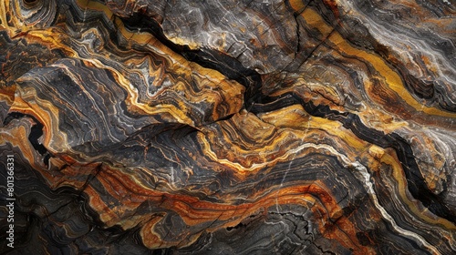 A smooth, polished river rock with swirling veins of different colors, reminiscent of a marble abstract painting 