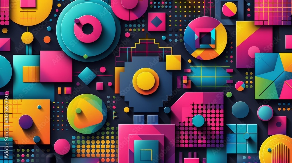 Obraz premium Create a seamless, repeating pattern of geometric shapes