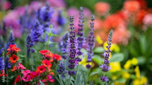 Vivid summer botanical garden blooms. close-up shots of vibrant flowers in full bloom
