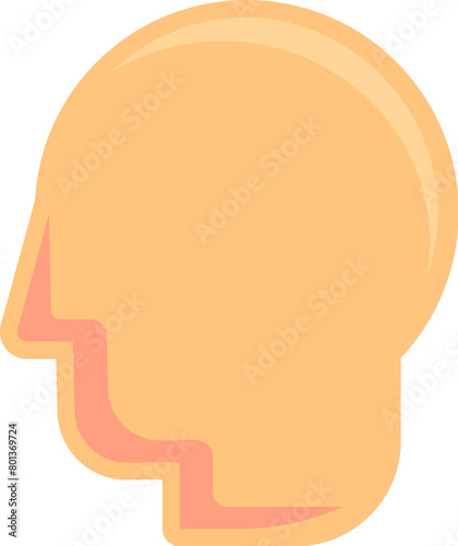 Bald man head profiles icon. Consequences of chemotherapy, medical stroked cartoon element for modern and retro design. Simple color vector pictogram isolated on white background (ID: 801369724)