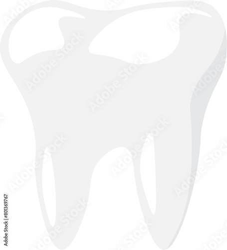 Healthy undamaged tooth icon. Baby molar, medical stroked cartoon element for modern and retro design. Simple color vector pictogram isolated on white background
