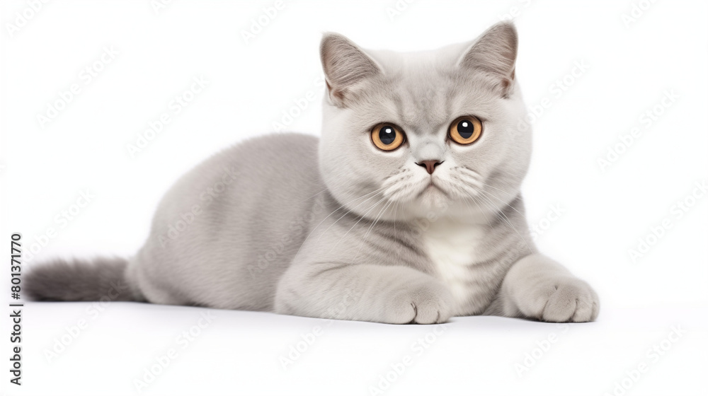 british kitten on white background