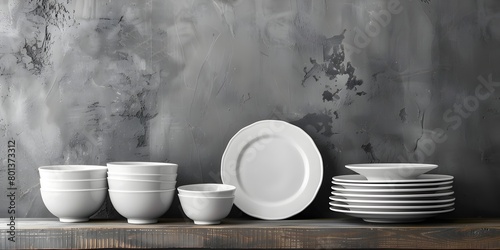 Monochrome Ceramic Tableware Enhancing Photographic Appeal of Meals in Minimal Styled Setting