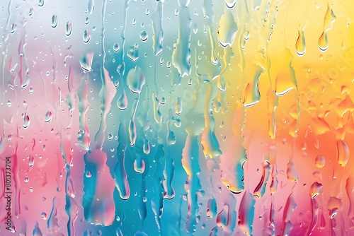 water drops background and rainbow color tone