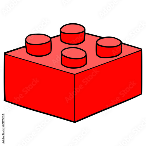 toy brick illustration hand drawn isolated vector 