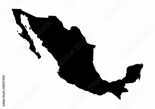 Mexico silhouette map