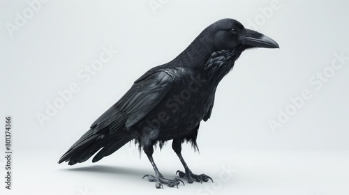 crow isolated in 3d on white background