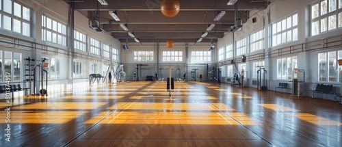 A clean, uncluttered gymnasium interior, representing the dedication and focus of athletes in training.