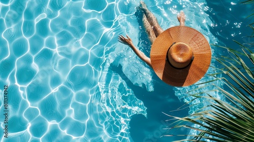 Poolside relaxation. sunbathing and cooling off in the water - enjoying summer by the pool