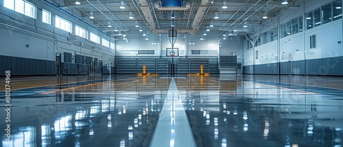 A clean, uncluttered gymnasium interior, representing the dedication and focus of athletes in training.
