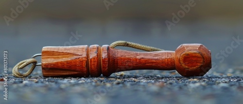 A simple, unadorned whistle, symbolizing authority and professionalism in sports officiating. photo