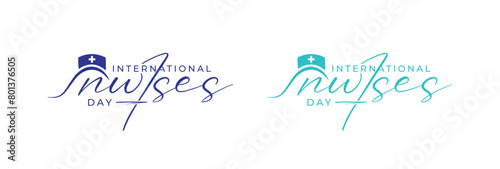 Abstract International Nurse Day Logo Design, 12th May International Nurses, Nurse Day, nurse hat with nurses vector modern logo design template