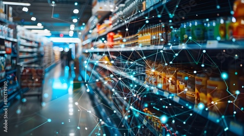 advancements in retail technology with a high-resolution image of an AI-powered checkout system, showcasing how embedded AI streamlines the shopping experience and improves inventory management. photo